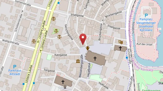 Karte: Anfahrt zur Kanzlei am Münsterplatz 5, Konstanz